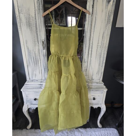 NWT Anthropologie Tiered Sheer Midi Dress - Large - Picture 5 of 5